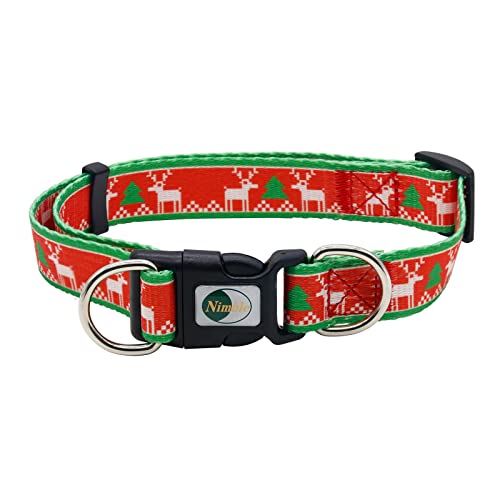 Christmas Dog Collar Adjustable Soft Comfortable Pet Collar 8 Patterns for Small Medium and Large Dogs (Pattern 1, Large)