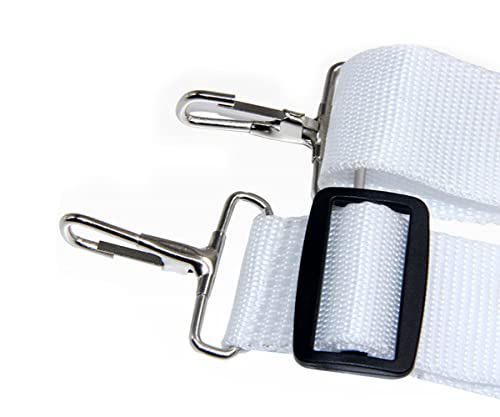 Liyafy 2Pcs Parade Marching Snare Drum Sling Strap Adjustable Nylon Shoulder Belt Percussion Instrument Parts White #TOP1