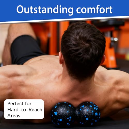 XxinXrong Faszienball Set, 2er Set Massagebälle, Trigger Point Release Lacrosse Ball, Faszienball für Füße, Massageball Faszien Ball, Faszienbälle für Faszientraining Durchführen,Einzelball+Doppelball