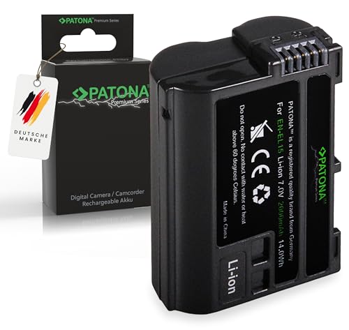 PATONA Batterie pour Pro Photo Nikon EN-EL15 2000mAh 1x EN-EL15 prime Noir
