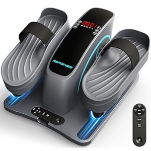 Under Desk Elliptical,Electric Ellipse Leg Exerciser as Seen on Tv for Seniors with 12 Adjustable Speed Levels Seated Pedal Exerciser with Remote Control and Strap Pedals,Portable & Quiet