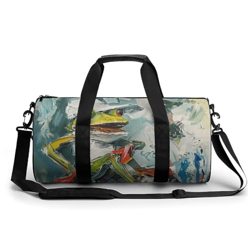 Travel Duffle Bag Red Shoe Frog Weekender Bags for Women Large Capacity Travel Overnight Bags Foldable Carry On Tote Bags Lightweight Sport Gym Bag For Travel/Gift, 17.7in/9in/9in, white