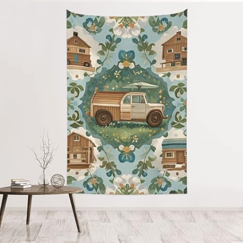 Tapisserie murale style campagnard velours de pêche décoration chambre