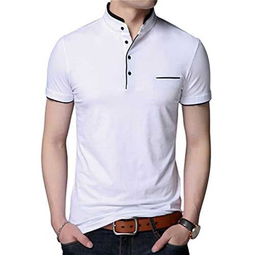 Image of Stylish and Handsome Mandarin Collar Half Sleeves T Shirt for Men Combo (Pack of 1)