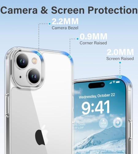 Image of DIZORO Crystal Clear Compatible with iPhone 14 Plus Case with Anti-Yellow Shockproof Transparent Cover