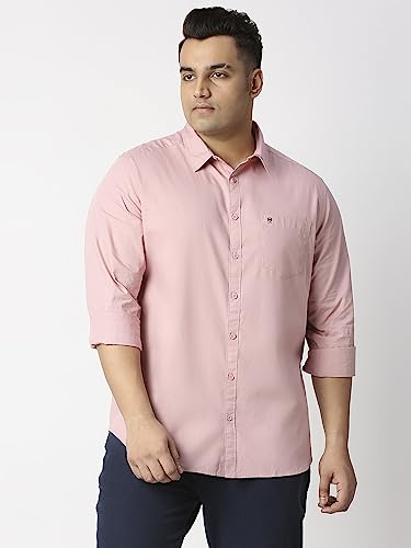Image of Thomas Scott Men's Plus Size Cotton Casual Shirt | Regular Fit | Long Sleeves | Spread Collar | Solid | Soft & Breathable | Everyday Comfort Shirt for Men