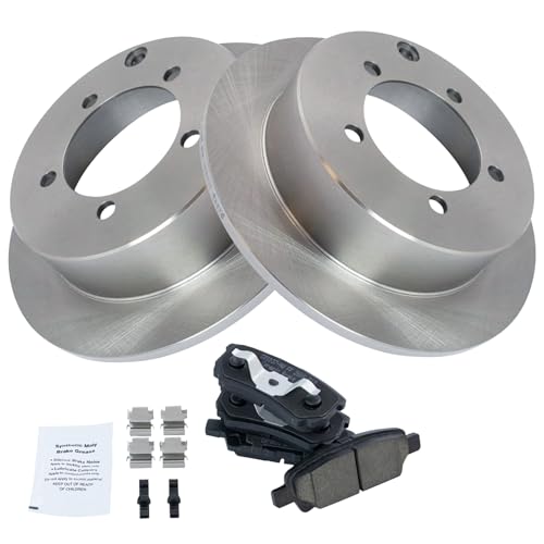 Image of TRQ Rear Brake Pad and Rotor Set Ceramic Compatible with 2004-2006 Mitsubishi Lancer 2005-2006 Outlander