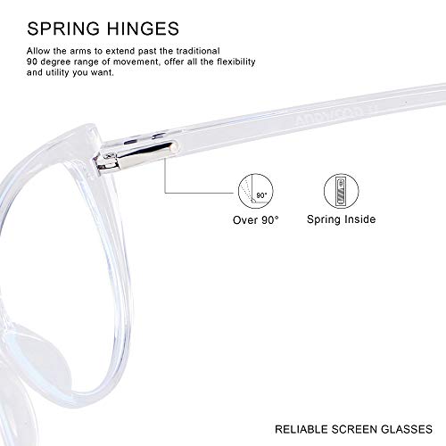 Image of ANDWOOD Blue Light Blocking Glasses Women Bluelight Blocker Computer Cateye Clear Cat Eye Eyeglasses Frame AR003