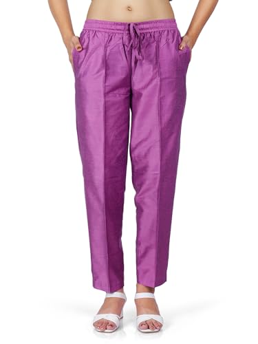 Image of Trouser Pants for Women,Stylish Trousers for Woman for Kurti Relaxed & Regular Straight fit Palazzo,Ethnic Bottom Formal Pants for Women Office wear Casual & Daily Use