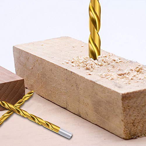 Miniatura 8 de EnerTwist - Juego de brocas de titanio para metal y madera (230 piezas, acero HSS, de 364" a 12", ET-DBA-230P