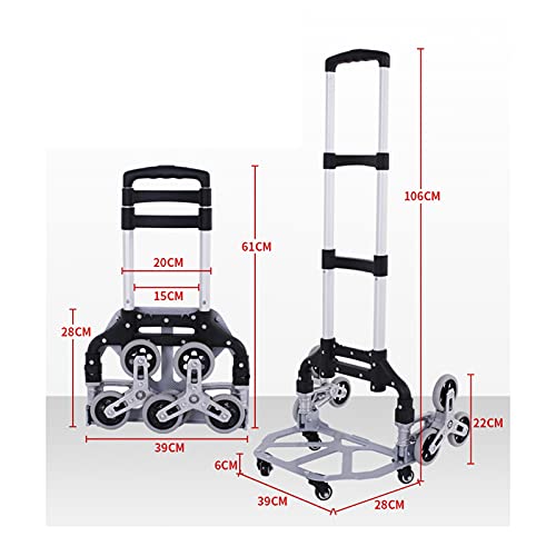 Carretilla portátil plegable con ruedas sólidas y capacidad 70kg miniatura 2