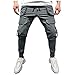 Beokeuioe Herren Schwarz Cargohose mit Taschen Lange Pants Regular Fit Arbeitskleidung Safety Cargo Hose Chinohose Freizeithose Wanderhose Trekkinghose Outdoorhose für Männer