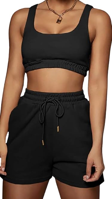 GenericSTYLE SYCON Stylish Women's Cotton Blend Crop Top & Shorts Set - Trendy Summer Outfit