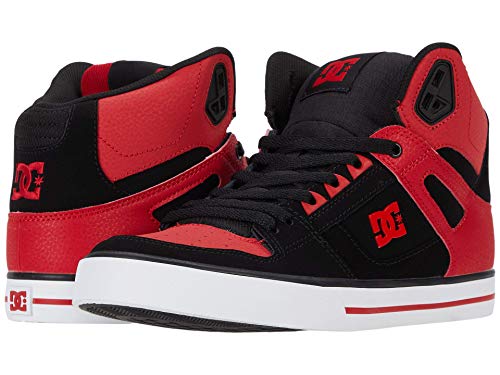 DC mens Pure High-top Wc Skateboard, Skate Shoe, Fiery Red/White/Black, 6.5 US