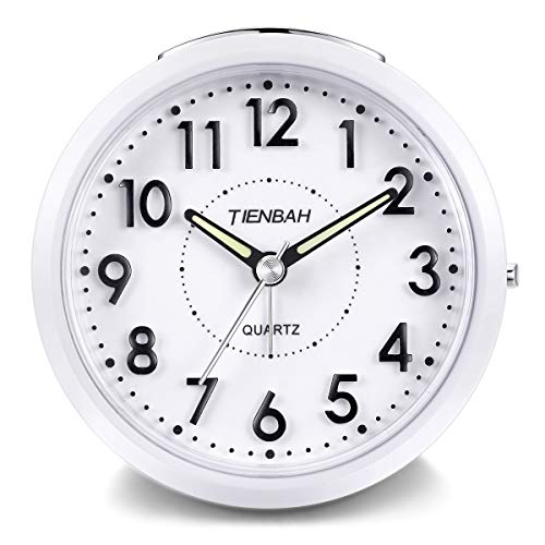Yadelai Sveglia Da Comodino ,Tavolo Rotondo Silenzioso Snooze Sveglia Orologio Sveglia Al Quarzo Digitale 3d Con Luce Notturna Calda, Facile Da Impostare, Batteria (Bianco/Blu/Oro/Rosa)