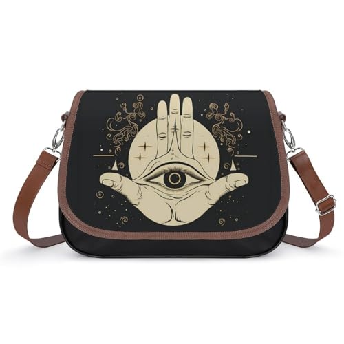 Witch Hands Mystic Wiccan Aesthetic Crossbody Shoulder Messenger Women Bag Pu Leather Office Work Business for Handbag Crossbody Bag