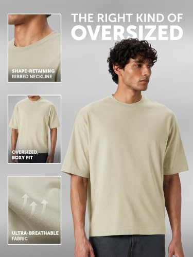 Image of XYXX Solid Boxy Oversized Roundneck Tshirt for Men