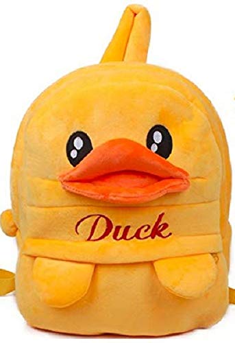 Image of blue tree Cute Boy's and Girl's Plush Bag Medium Quality Full Embroidery Designs Mini Travel Backpack Mango (Mango-Yellow Duck)