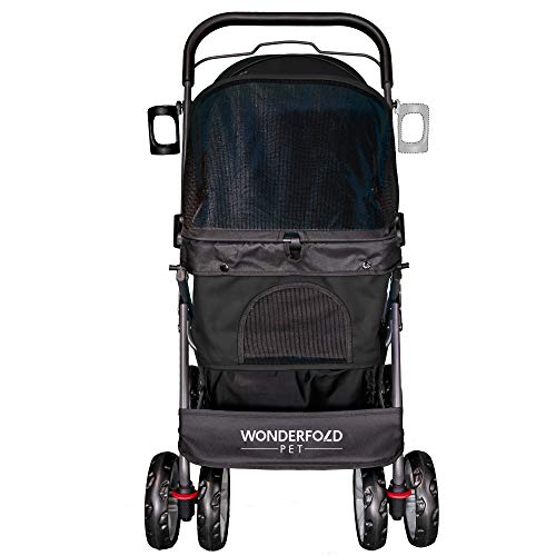 WONDERFOLD P1 Folding Pet Stroller with Zipperless Entry & Reversible Handle Bar Featuring Storage Basket, Tear… - Image 5