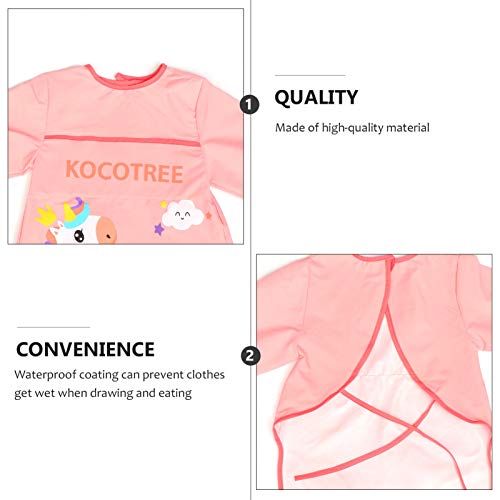 Amosfun Unicórnio Rosa à Prova D'água Babador de Alimentação de Bebê de Unicórnio de Desenho Animad