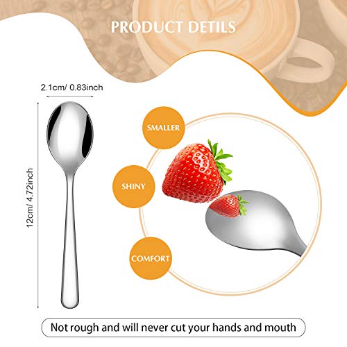 24 Piece Demitasse Espresso Spoons 4.7 Inch Stainless Steel Mini Coffee Spoons Teaspoons Set For Sugar Dessert Appetizer Cake Ice Cream Cappuccino #TOP1