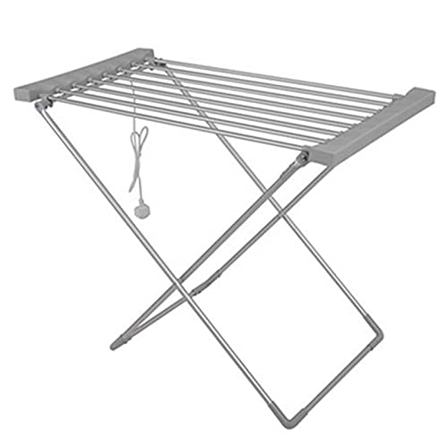 Toallero eléctrico plegable de suelo con 8 barras redondas para secar ropa en interior