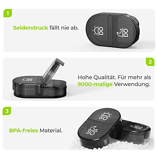 Medikamentendosierer AUVON Canvas Tasche mit Tablettenbox