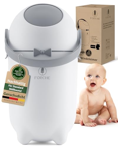 Forche® Cubo de basura para pañales para bebés, a prueba de olores, sin costosos cartuchos de recarga, perfecto para todo un día