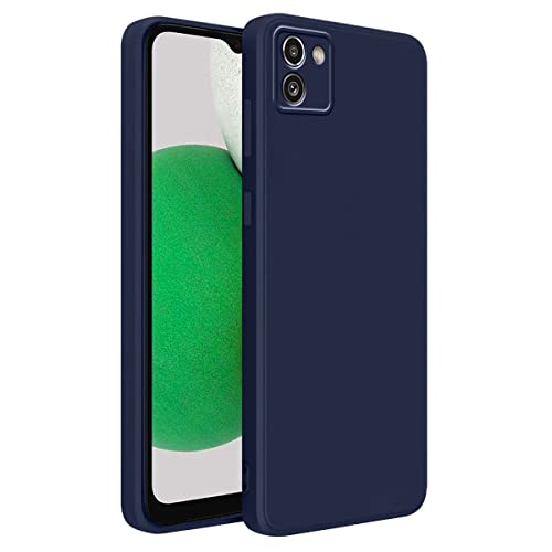 Image of LIRAMARK Silicone Soft Back Cover Case for Samsung Galaxy A03 (Blue)