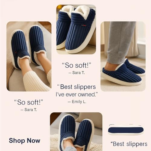 Pluffi Slipper for Men & Women –Plush Fleece Lining Memory Foam Cushioning Machine Washable Non-Slip Indoor Outdoor Sole 6