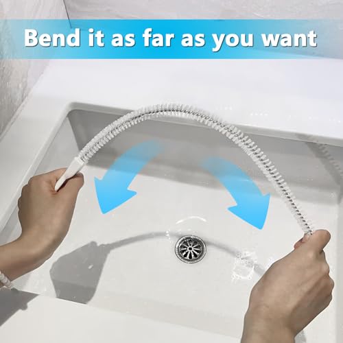 3Stk Bürste für Abwasserkanäle,Reinigungsbürsten für Abwasserkanal,Abfluss Reinigungsbürste 45cm,Rohrreinigungsbürste für Abfluss Reinigen,für zum Entfernen von langem Haar,Küchen,Badezimmer