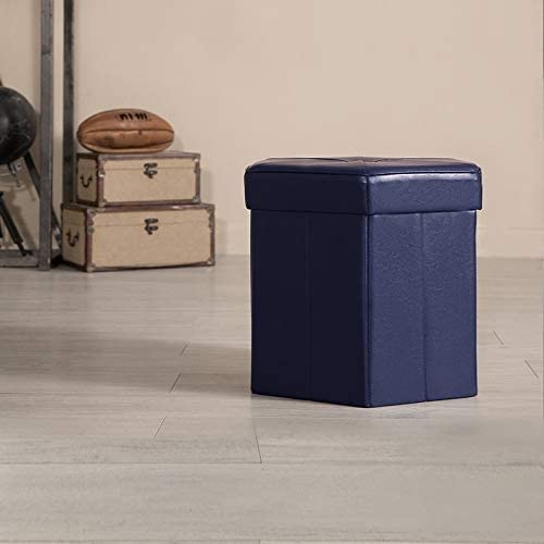 Tabouret de rangement pliable et robuste en PU gris foncé pour s'asseoir - 6