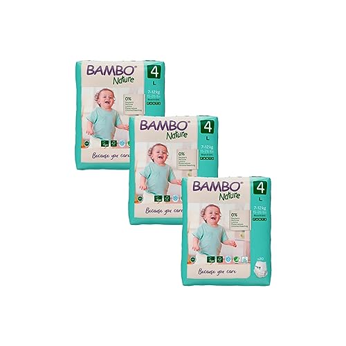 Image of Bambo Nature Premium Baby Pants Diapers for Baby Large Size (7-12 Kgs), Super Absorbent, Breathable, Extra Soft, Dermatologically Tested, Hypoallergenic Nappies With Wetness Indicator, 60 Count