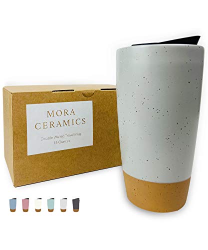 Mora Double Wall Ceramic Travel Mug