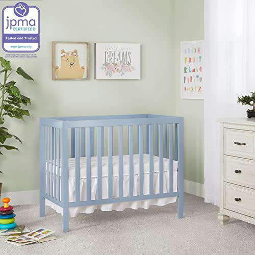 Dream On Me, Edgewood 4-In-1 Convertible Mini Crib, Dusty Blue #TOP2