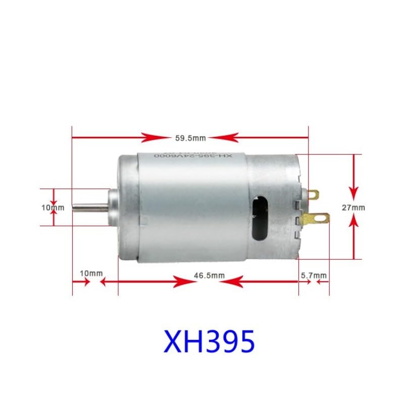 XH385/XH395 DC Motor Brush Fan Balance Car Hair Dryer Air Pump Motor - (Speed(RPM): 24V8500-shaft 10mm, Voltage(V): XH395)