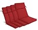 Bossima Indoor/Outdoor Rust Red High Back Chair Cushion, Set of 4,Spring/Summer Seasonal Replacement Cushions.
