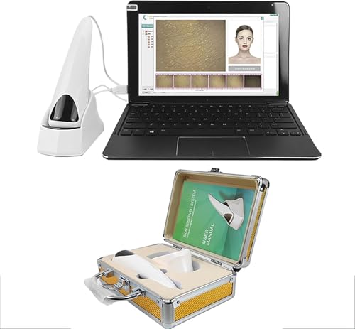 Intelligent Skin Analyzer Instrument Machine, Facial Skin Analysis Detector with Laptop, 9 Kinds of Reports, Powerful Member Management System, Suitable for Beauty Salon Healthy Skin Care
