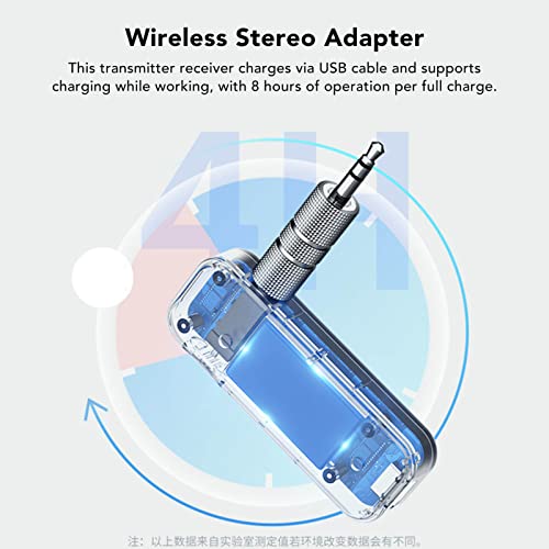 Receptor transmissor Bluetooth, 2 em 1, adaptador Bluetooth sem fio, adaptador auxiliar Bluetooth pa