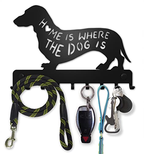 Support mural pour clés en forme de teckel (support à 9 crochets) décoratif en métal pour porte d'entrée, cuisine ou garage | magasin, travail, voiture, clés de véhicule | Décoration vintage Cover