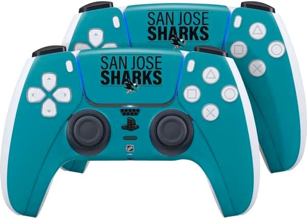 Skinit Decal Gaming Skin Compatible with PS5 Controller (2 Pack) - Officially Licensed NHL San Jose Sharks Frozen Design