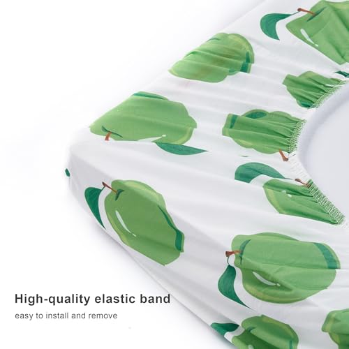 Image of Baby Changing Pad Cover, Changing Table Cover for Girls Boys, Ultra Soft Breathable, 2 Pack Green Apple & Fruit Green