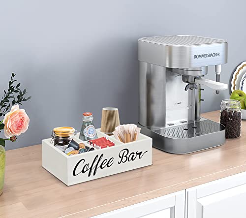 Lzhevsk Wooden Coffee Station Organizer, Coffee Bar Accessories Organizer For Coffee Bar Decor, Kcup Coffee Pods Holder Storage Basket With Removable Dividers, Coffee Tea Bag Dispenser Organizer #TOP5