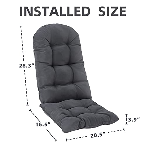 Kisun Adirondack/Rocking Chair Cushion, Waterproof, Weather-Resistant, Terrace, Doorway, Leisure Relaxation (Grey) #TOP2