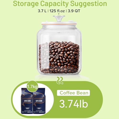 Secura VacGuard Fresh Canister, Electric Vacuum Canister, Smart Storage Container & Coffee Containers for Coffee Beans, Cookie & Pet Food 3.7 L, 125 oz by Secura - Image 4