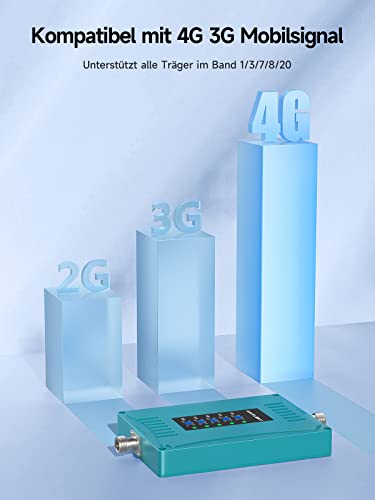 ANNTLENT Handy Signalverstärker für Alle Europäische Betreibers GSM UMTS LTE Verstärker 800/900/1800/2100/2600 MHz 2G 3G 4G Repeater Sprachanruf und Daten verbessern