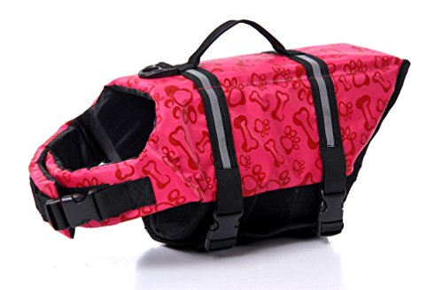 A4DOG Life Jacket for Dogs - Heavy-Duty Dog Life Vest for Swimming and Boating, Dog Swimming Vest, Safety Dog Water Vest with Head Floater, Reflective Strips, and Adjustable Belt, Pink