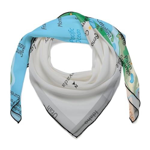 Maps of Texas Head Scarf,Bandanas for Women Shawl Silk Scarf Hair Band Hair Accessories,wristband