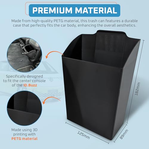 Abfallbehälter kompatibel für die VW ID. Buzz Mittelkonsole, herausnehmbar