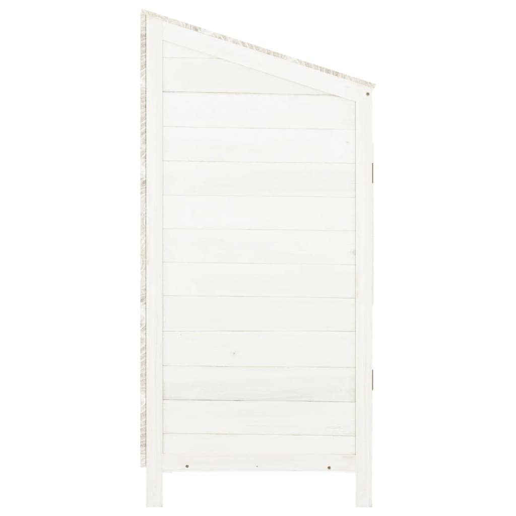 Biała szopa ogrodowa, wytrzymała, do przechowywania jodły, z litego drewna, odporna na warunki atmosferyczne, do ogrodu, 55 x 52 x 112 cm